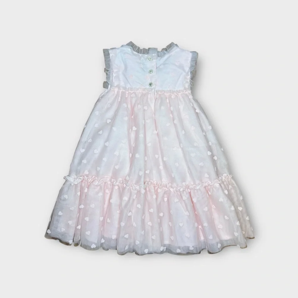 Isaac Mizrahi Heart Pattern Pink Tulle Dress